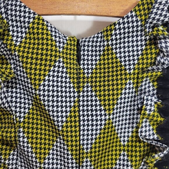 Chartreuse Harlequin Houndstooth Dress - Picture 9 of 14
